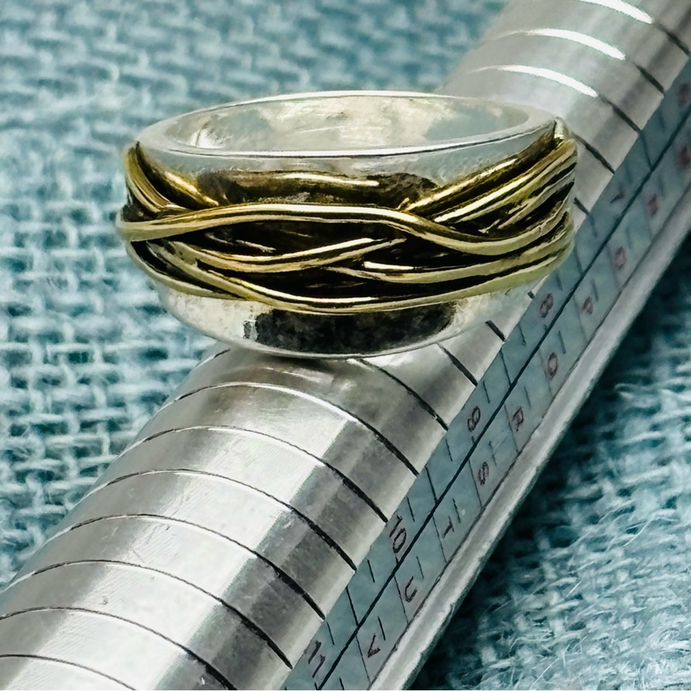 Premier Designs Silver and Gold Woven Ring
